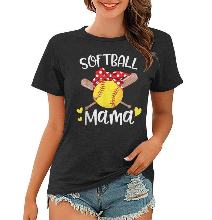 Softball Baseball Mama Floral Mom Grandma Mothers Day  Women T-shirt