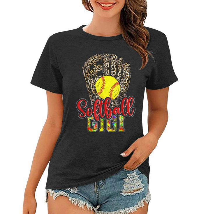 Softball Gigi Leopard Game Day Softball Lover Mothers Day  Women T-shirt
