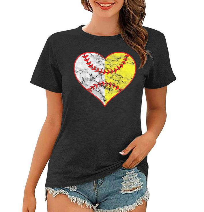 Softball Heart Mom Women Baseball Ideas  Women T-shirt