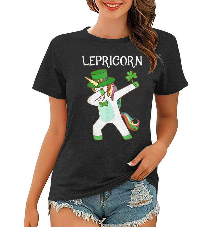 St Patricks Day Dabbing Lepricorn Irish Unicorn Gifts  Women T-shirt