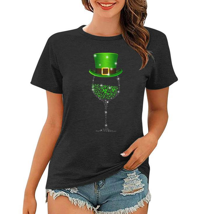 St Patricks Day Shamrock Wine For Women Men  Women T-shirt