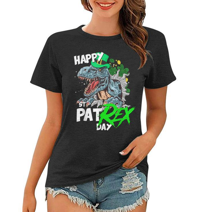 St Patricks Day T Rex Shirt Happy Pat Rex Day Dinosaur Gift Women T-shirt
