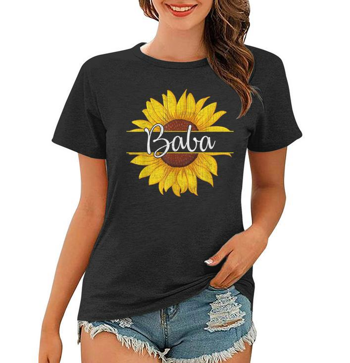 Summer Vintage Yellow Sunflower Graphic Sunflower Baba  Women T-shirt