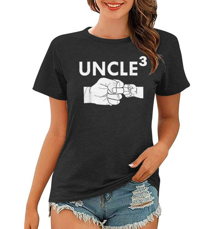 Uncle Of 3 2019 Baby Announcement Gift For Mens Women T-shirt