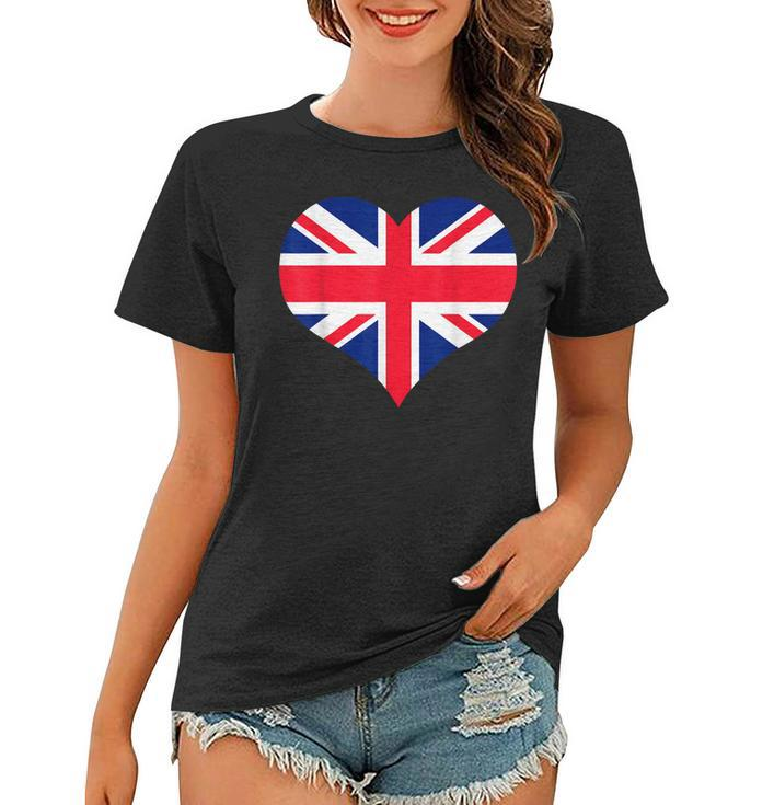 Union Jack British Flag Heart British Isles Mens Womens  Women T-shirt