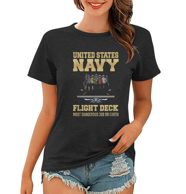 United States Navy Flight Deck Most Dangerous Job On Earth Women T-shirt