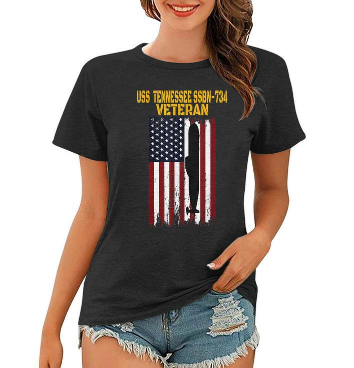Uss Tennessee Ssbn-734 Submarine Veterans Day Fathers Day Women T-shirt