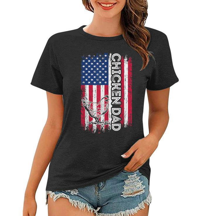 Vintage American Flag  Chicken Dad Daddy Men Gift  Women T-shirt