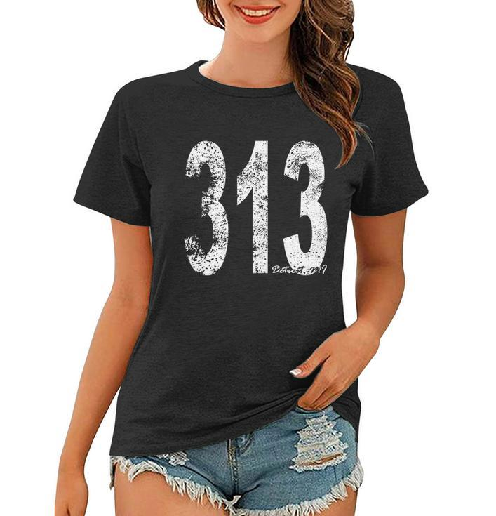 Vintage Detroit Area Code 313 Women T-shirt