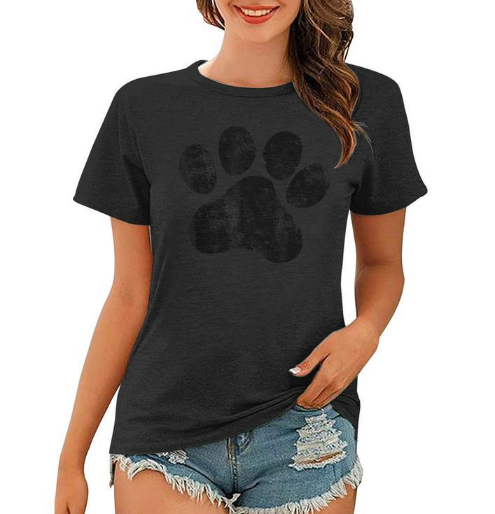 Vintage Dog Paw For Women Men Kids Dog Lovers  Women T-shirt