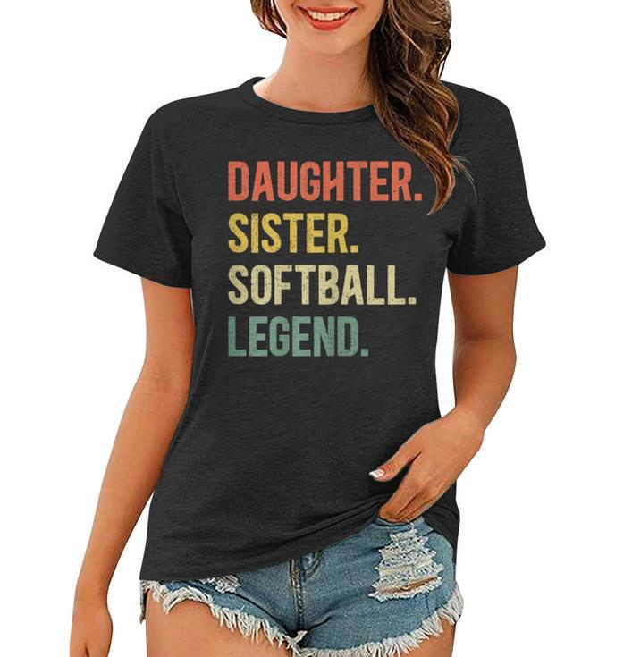 Vintage Tochter & Schwester Softball Legende Retro-Frauen Tshirt für Mädchen