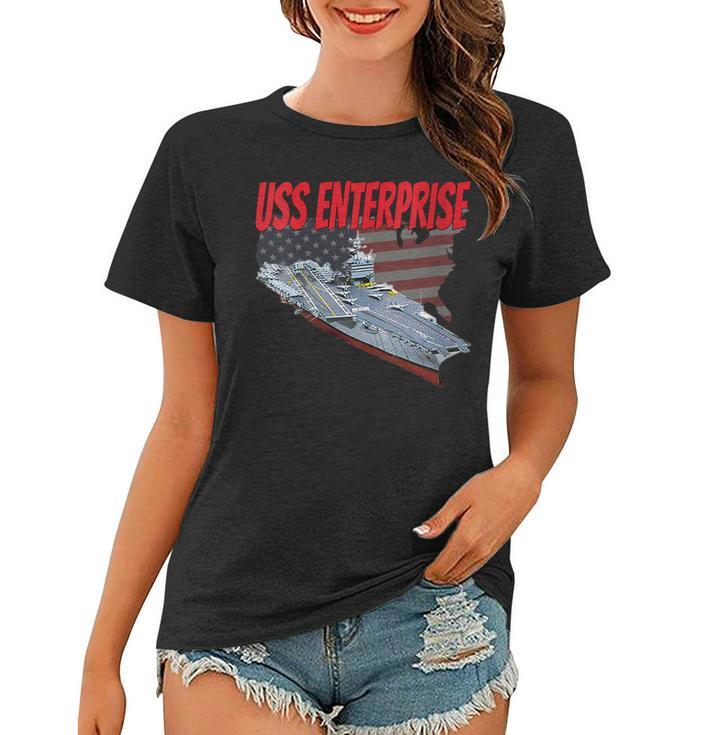 Womens Aircraft Carrier Uss Enterprise Veteran Day Grandpa Dad Son  Women T-shirt