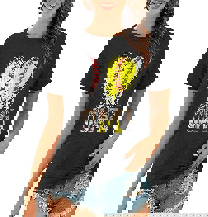 Womens Ball Omi Heart Baseball Softball Mothers Day Women T-shirt