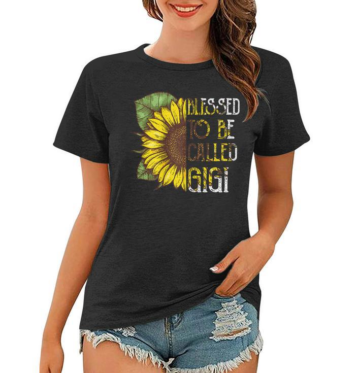 Womens Blessed To Be Called Gigi Sunflower Grandma Mothers Day Gift  Women T-shirt