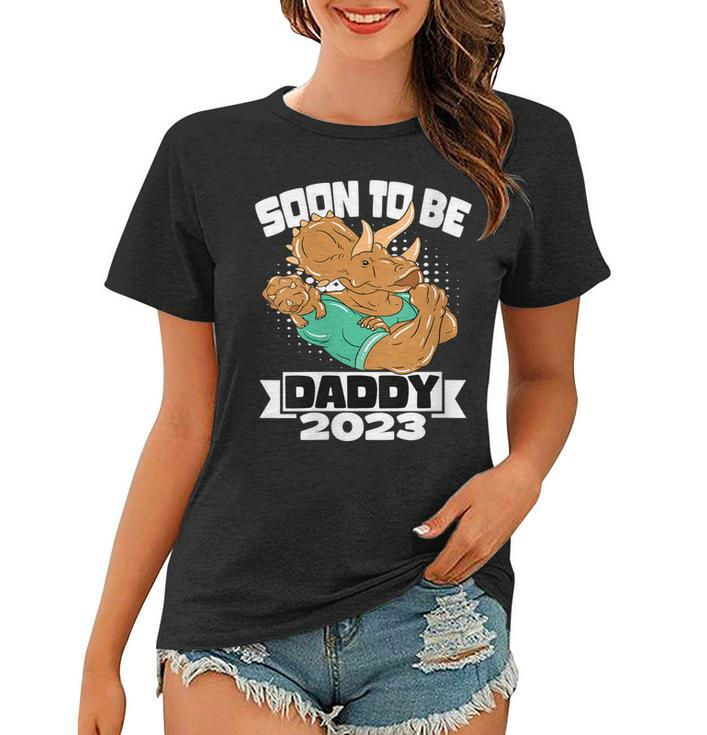 Womens Dino Dad Soon To Be Daddy 2023 Fathers Day  Women T-shirt