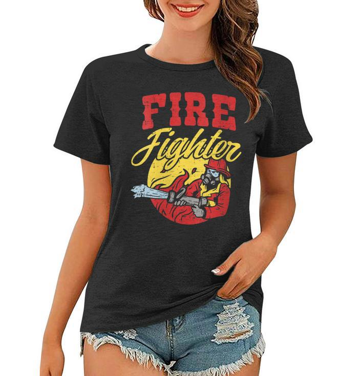 Womens Fire Fighter With Water Hose Fighting The Fire Gift  Women T-shirt