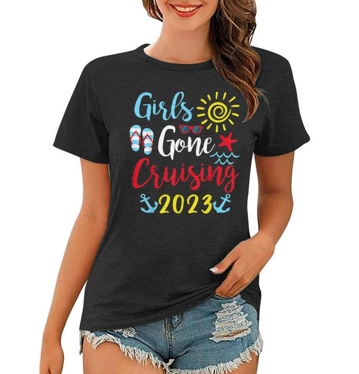 Womens Girls Gone Cruising 2023 Cruise Squad Vacation Girl  Women T-shirt