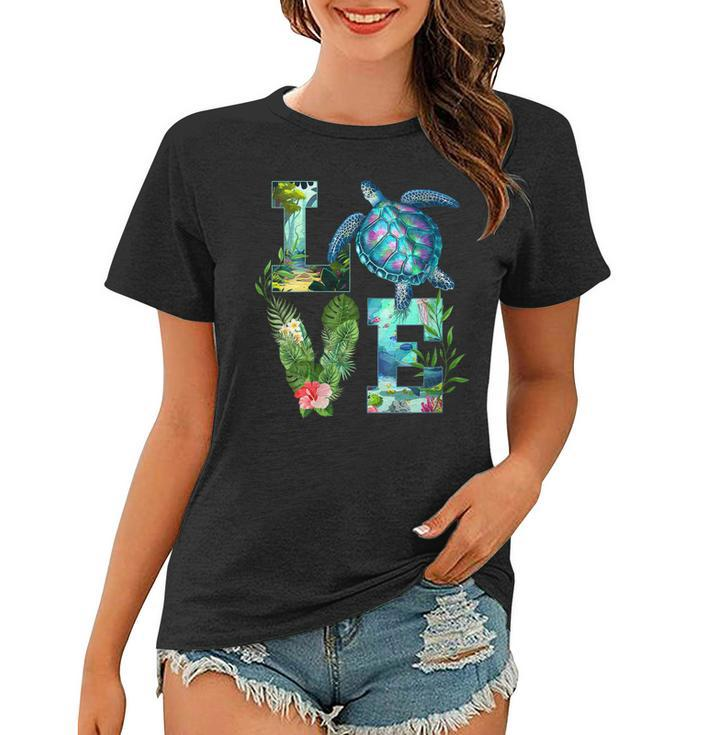Womens Love Turtle Earth Day Save Planet Environmental Sea Animals  Women T-shirt