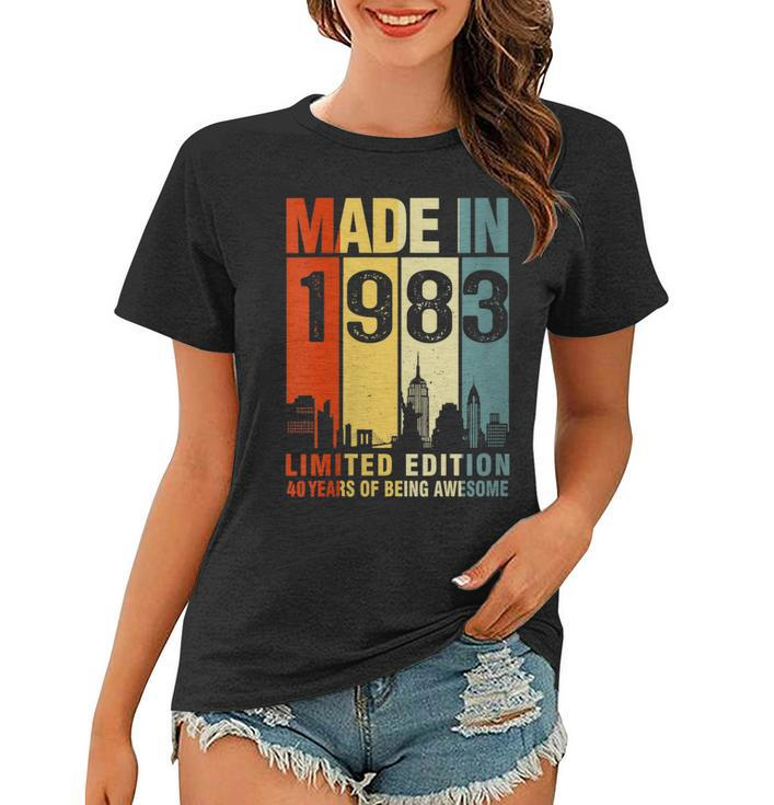 Womens Made In 1983 Limited Edition 40 Years Of Being Awesome Women T-shirt