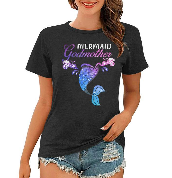 Womens Mermaid Godmother Mermaid Birthday Party Mothers Day Shirt Women T-shirt