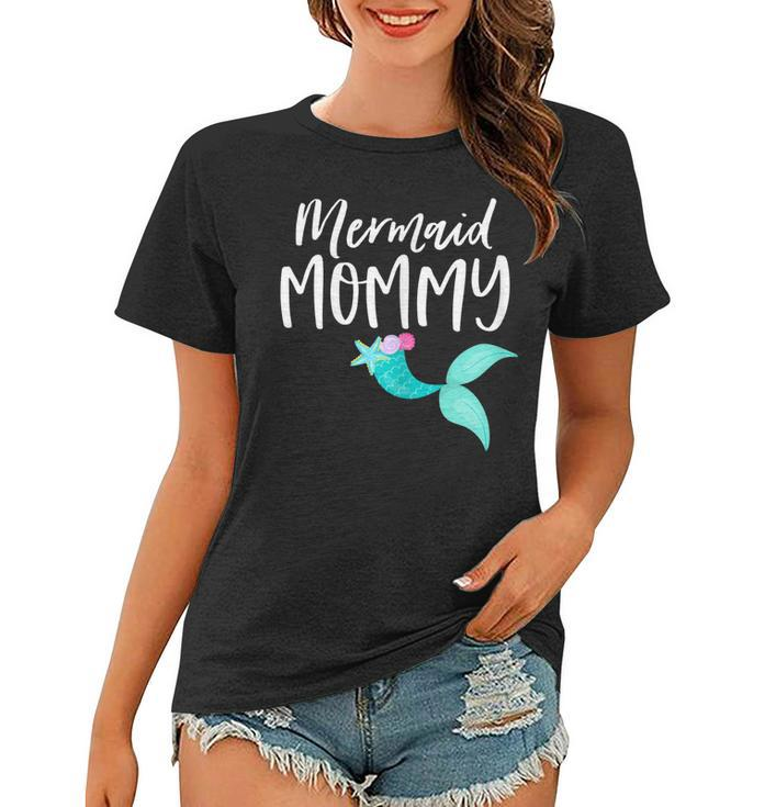 Womens Mom Birthday Party Outfit Dad Mama Girl Mermaid Mommy Shirt Women T-shirt
