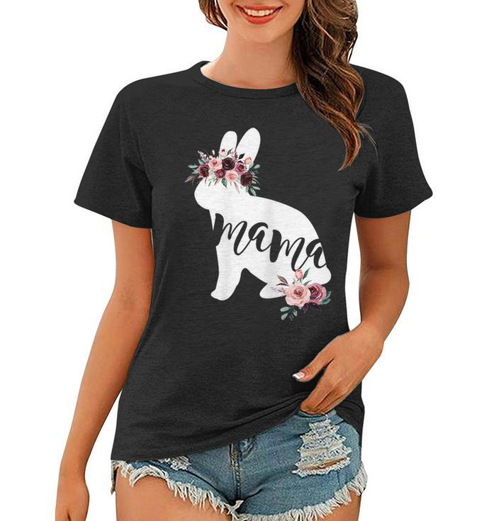 Womens Mothers Day Easter Gift For Mom Mama Bunny Flower Crown  Women T-shirt
