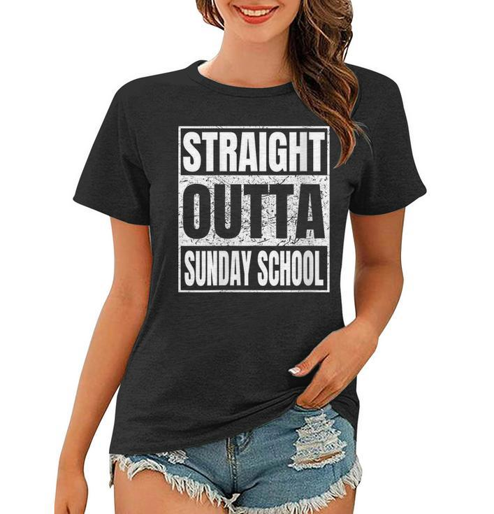 Womens Straight Outta Sunday School Class Of 2023 Funny Graduation  Women T-shirt