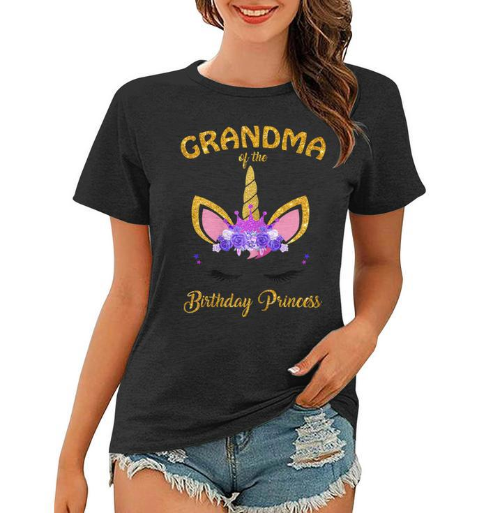 Womens Unicorn Girl Grandma Of The Birthday Princess  Women T-shirt