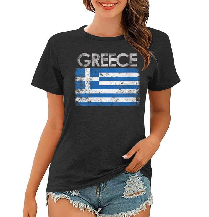 Womens Vintage Greece Greek Flag Pride Gift  Women T-shirt