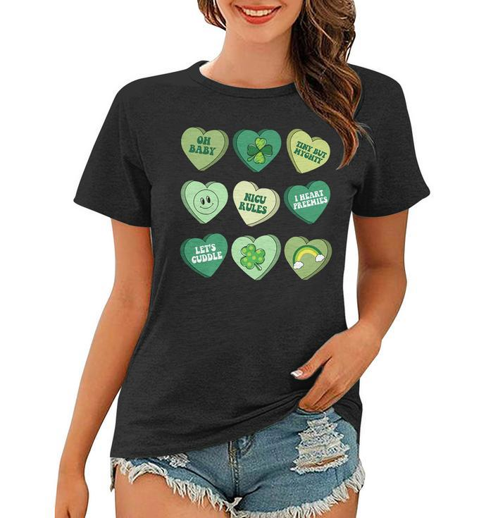 Womens Vintage Heart Candy Nicu Nurse St Patricks Day   Women T-shirt