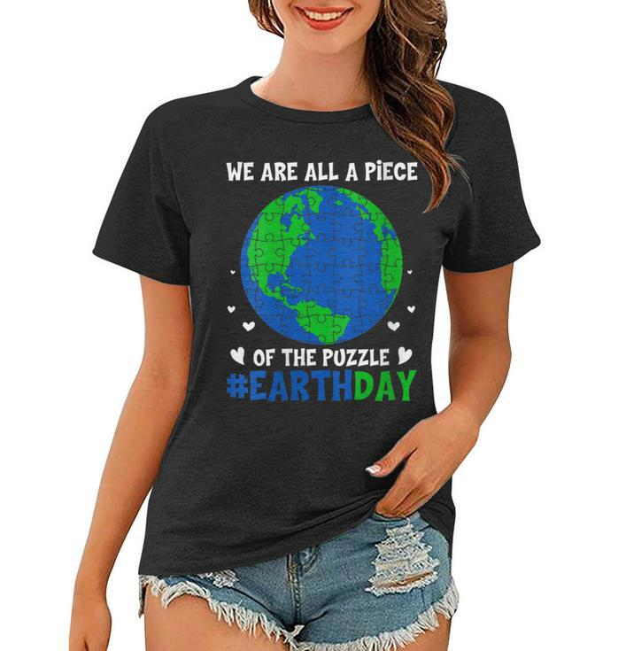 Womens We Are All Piece Of The Puzzle Retro Planet Earth Day 2023  Women T-shirt
