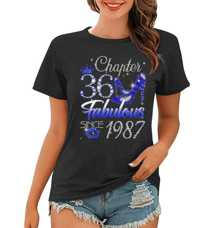 Womens Womens 36 Years Old Chapter 36 Est 1987 36Th Birthday Queen  Women T-shirt