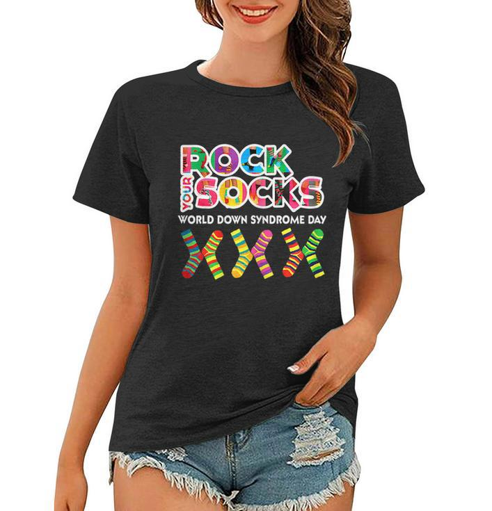 Womens World Down Syndrome Day Rock Your Socks Awareness  Women T-shirt
