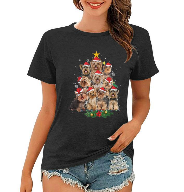 Yorkie Christmas Tree Funny Xmas Gifts For Yorkie Dog Lover Tshirt Women T-shirt