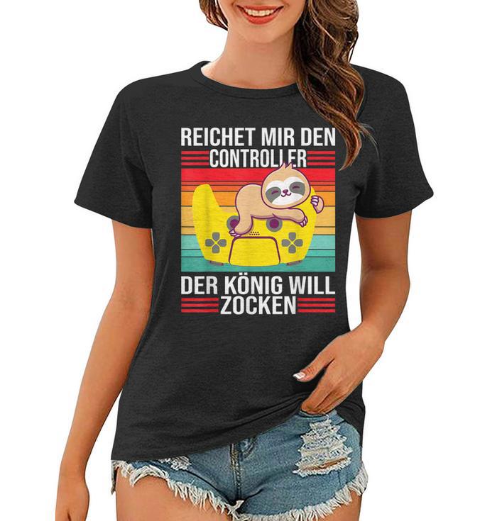 Zocken Reichet Mir Den Controller König Ps5 Konsole Gamer V4 Frauen Tshirt