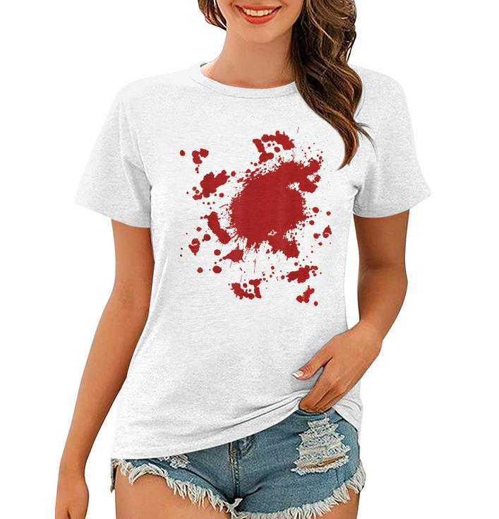 Blood Splatter Costume Gag Fancy Dress Scary Halloween  Women T-shirt