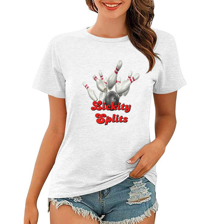 Brown Bowling Team Lickity Splits T-Shirts Women T-shirt