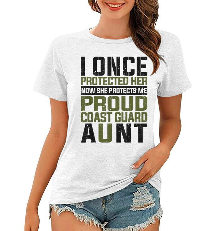 Coast Guard Aunt Now She Protects Me Proud Coast Guard Aunt  Women T-shirt