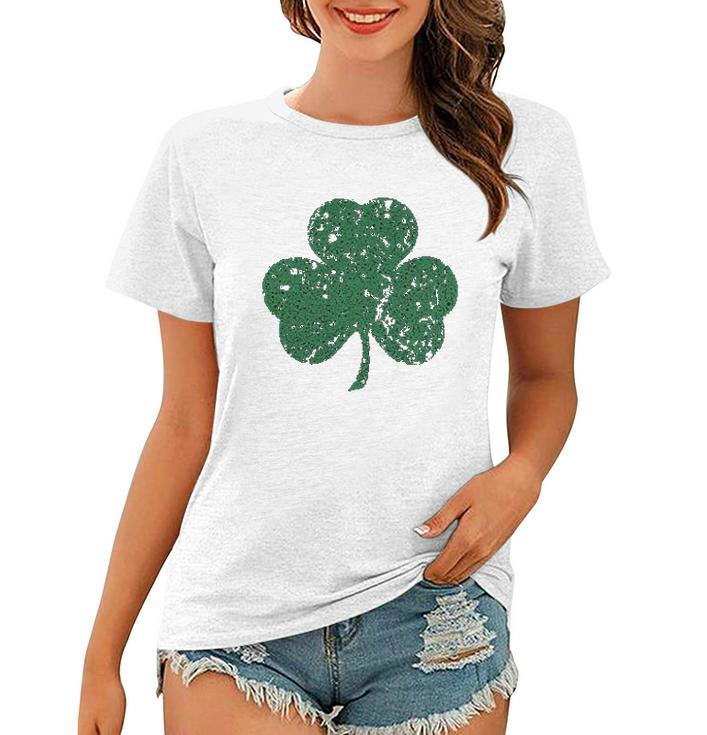 Faded Shamrock Lucky Clover St Patricks Day Women T-shirt