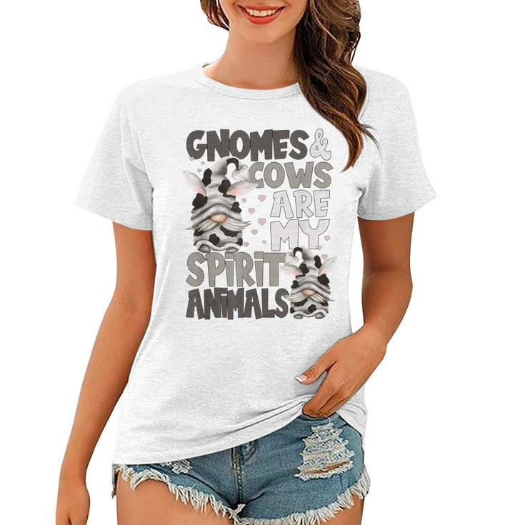 Funny Cow  For Women Gnomes & Cows Are My Spirit Animal  Women T-shirt