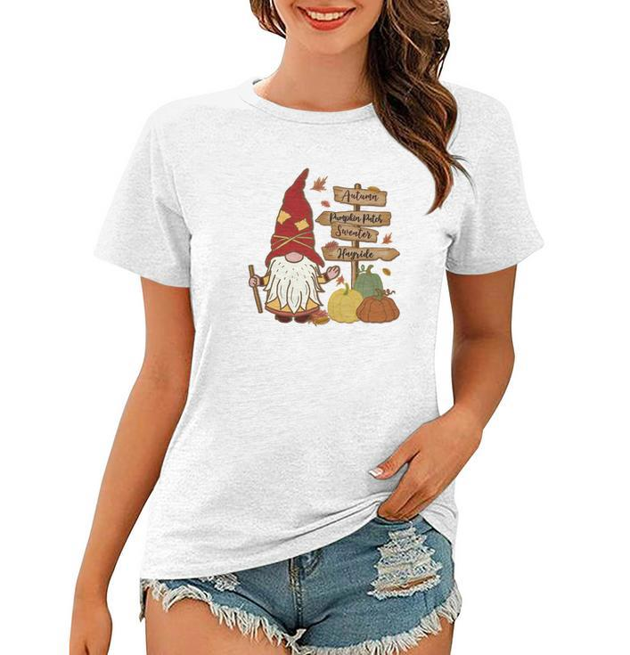 Funny Gnomes Family Pumpkin Patch Women T-shirt - Thegiftio
