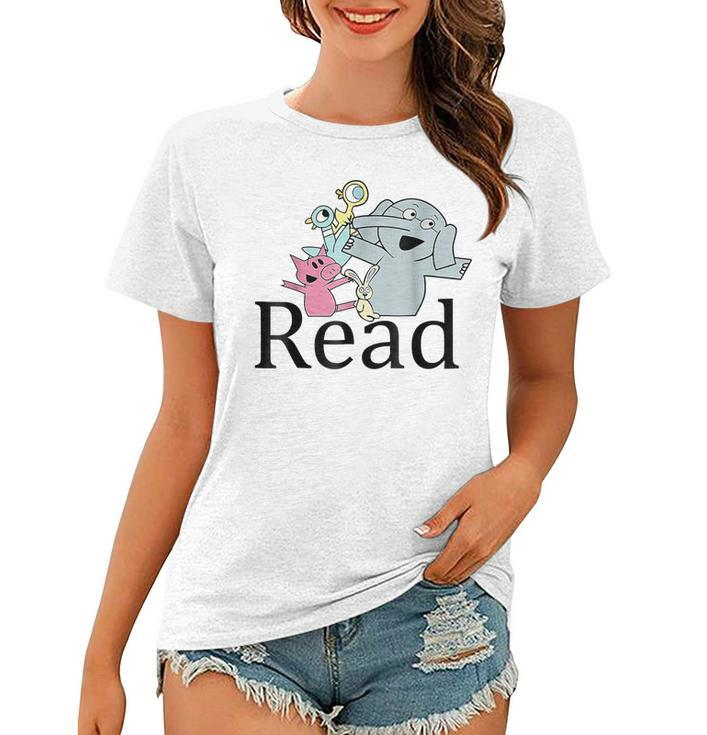 Funny Library Teacher Read Book Club Piggie Elephant Pigeons  Women T-shirt - Thegiftio