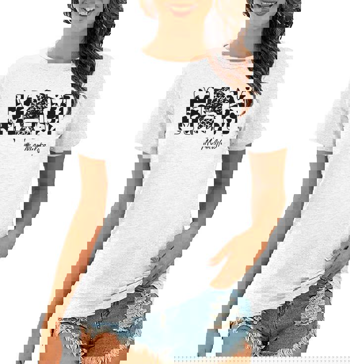 Funny Mom Life Cow Messy Bun Hair Bandana Glasses Mommy Girl  Women T-shirt