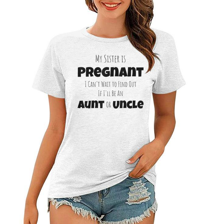 Funny New Uncle Aunt Gender Reveal Sister Women T-shirt