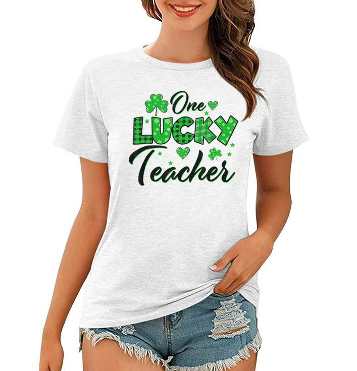 Funny Shamrock One Lucky Teacher St Patricks Day School  V2 Women T-shirt