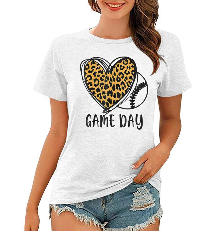 Game Day Baseball Life Softball Life Leopard Mothers Day Mom  Women T-shirt