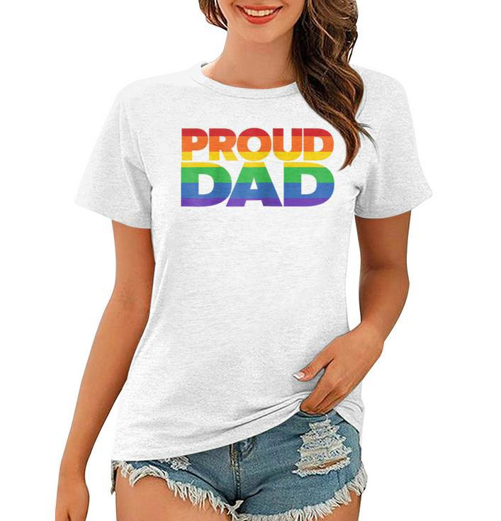 Gay Pride Shirt Proud Dad Lgbt Parent T-Shirt Fathers Day Women T-shirt
