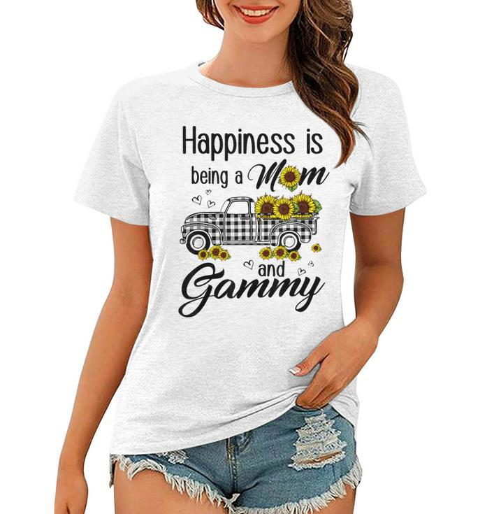 Happiness Is Being A Mom And Gammy Sunflower Gift  Women T-shirt