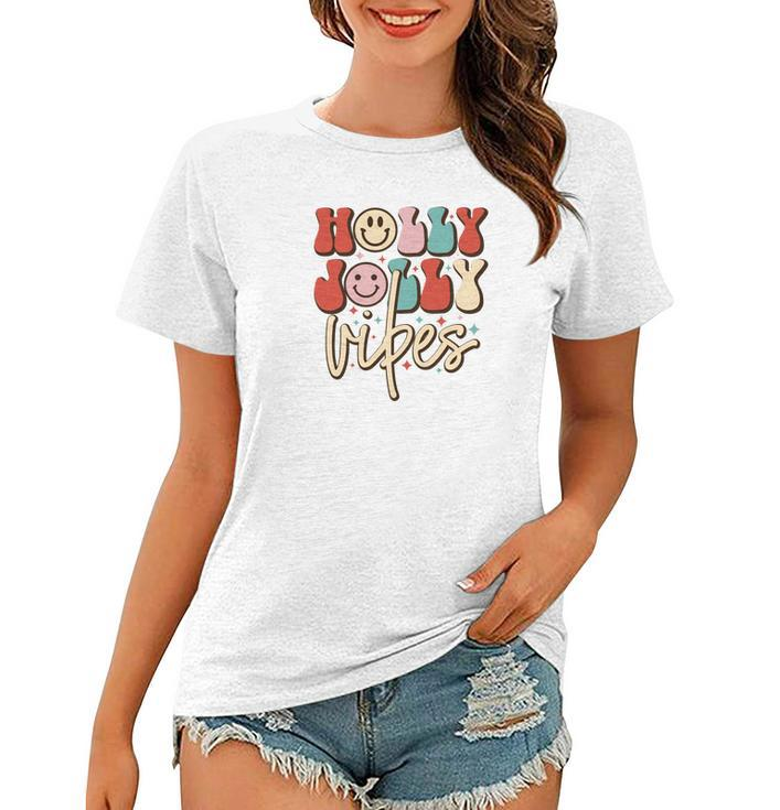 Holly Jolly Vibes Christmas Gifts Women T-shirt
