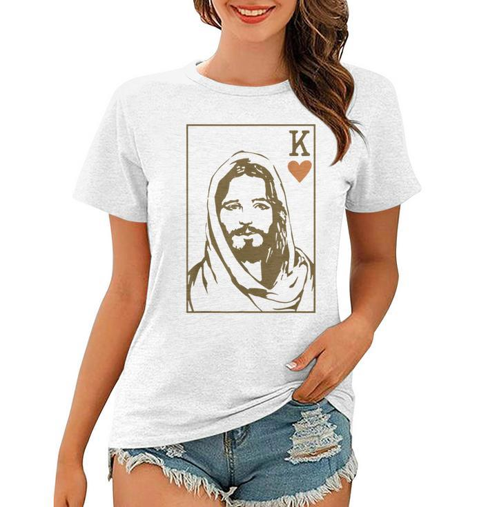Jesus King Of Hearts Card Christian Gifts For Men Women  Women T-shirt